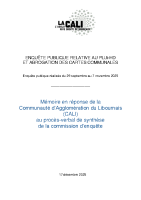 Annexe 13. M‚moire en r‚ponse de la CALI